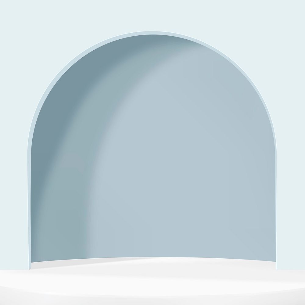 Blue arch 3D product backdrop simple style
