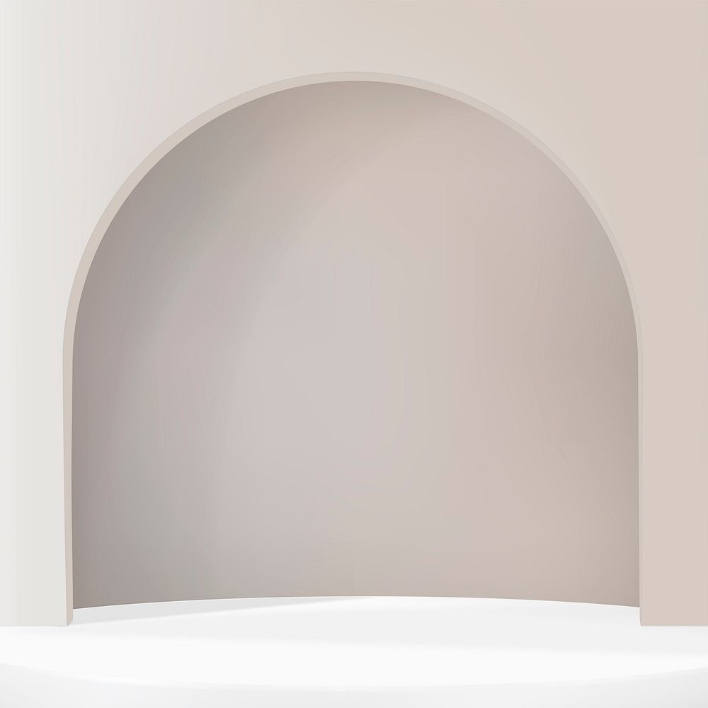 3D arch product backdrop in brown simple style