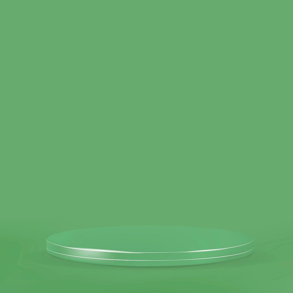 3D display podium vector green minimal product backdrop