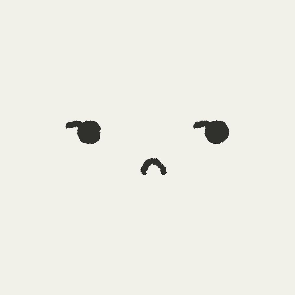 Cute emoticon with unamused face in doodle style