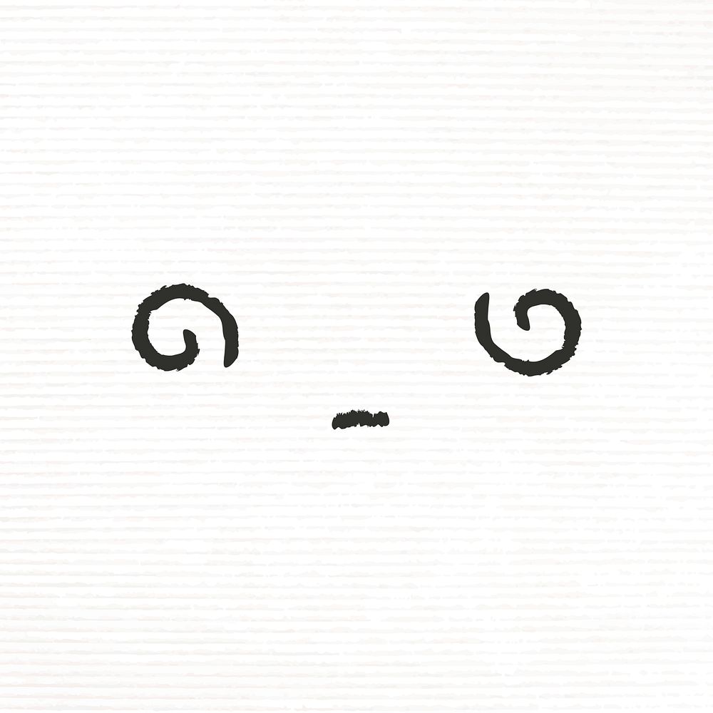 Cute emoticon with dizzy face in doodle style