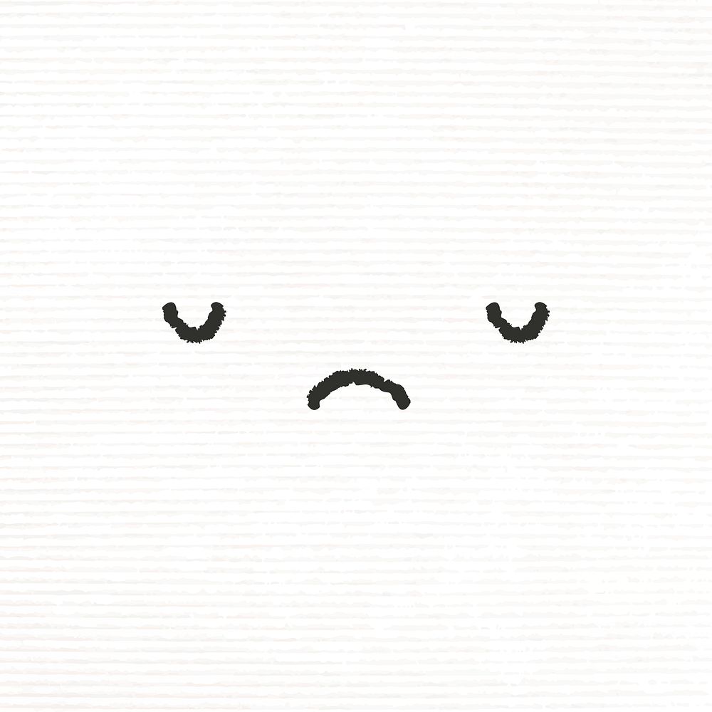 Cute emoticon design element psd with sad face
