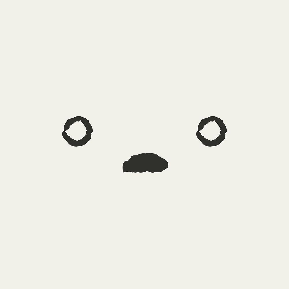 Cute emoticon design element psd with astonished face