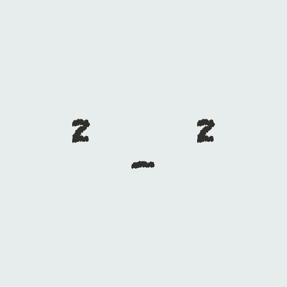Cute emoticon design element psd with sleeping face