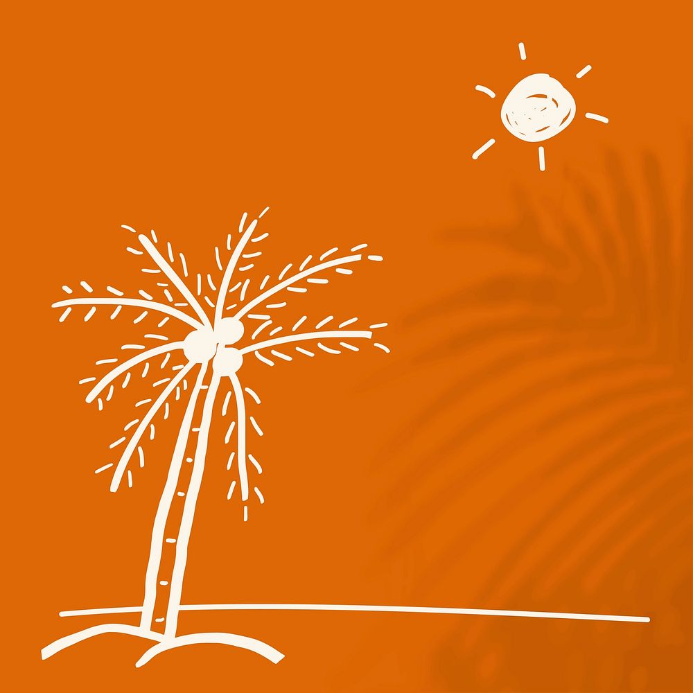 Orange summer background with beach Free Photo rawpixel