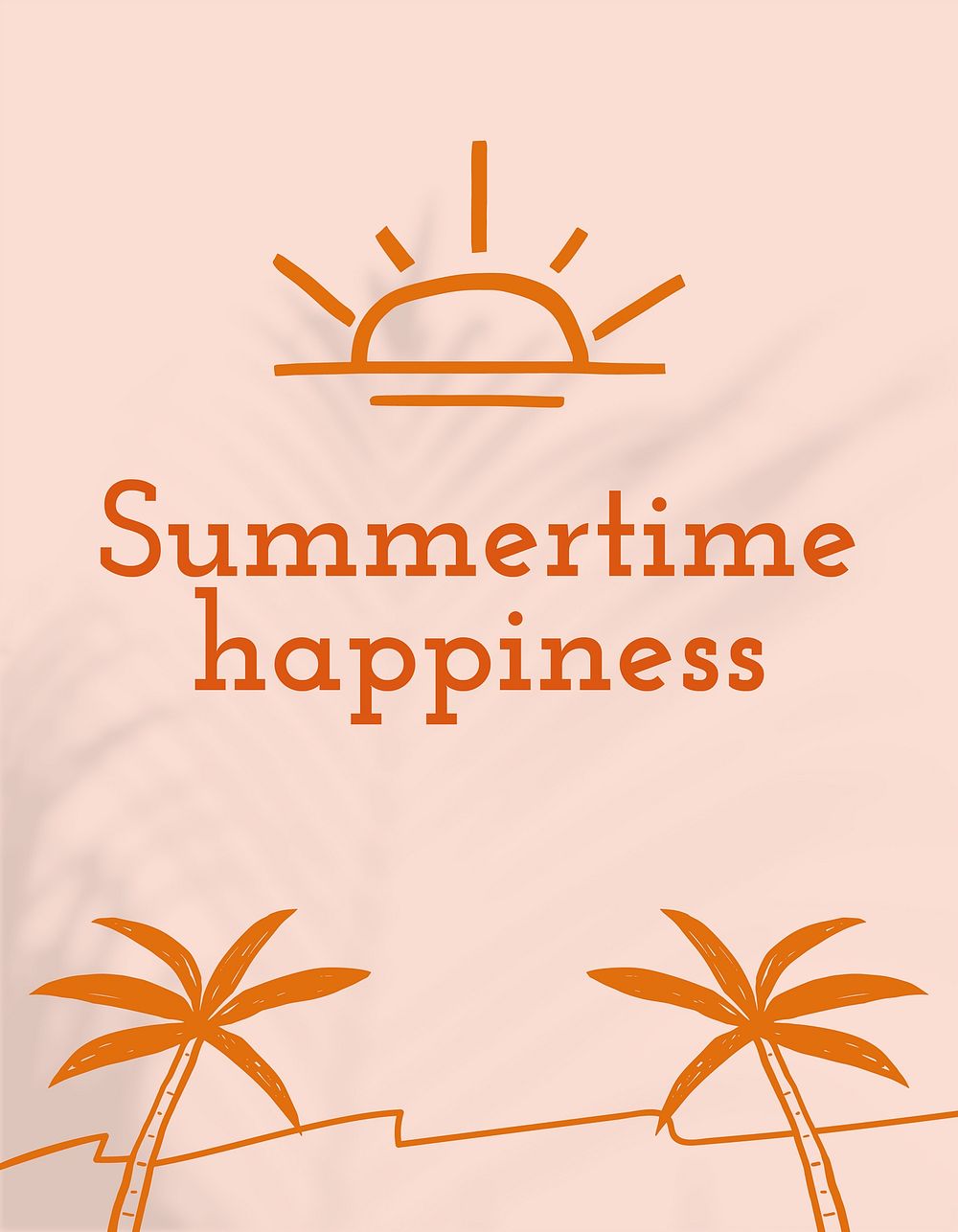 Summertime happiness quote aesthetic doodle  flyer
