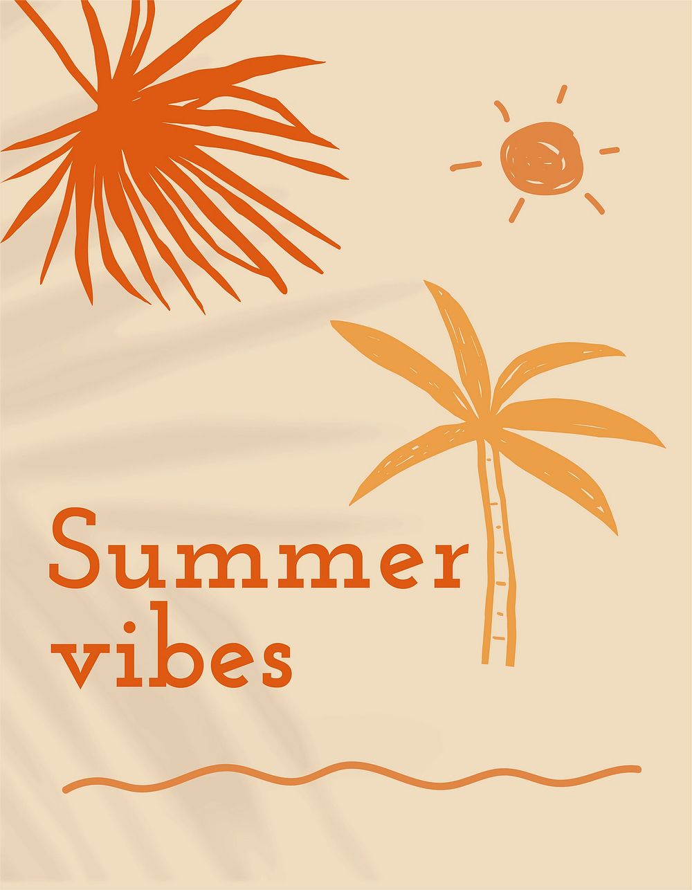 Summer vibes quote aesthetic doodle flyer