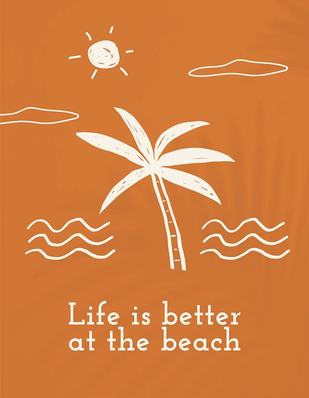 Summer vacation quote with doodle life is better at the beach cute flyer