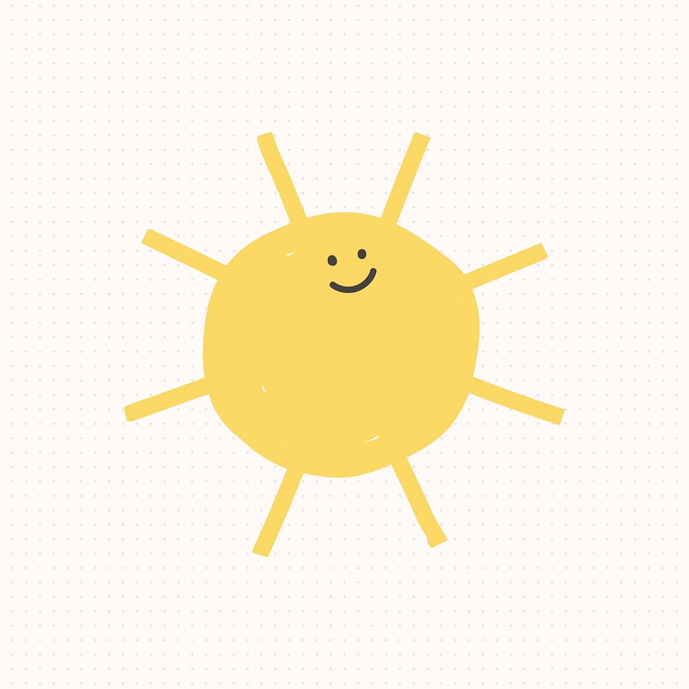 Happy sun weather illustration cute doodle for kids