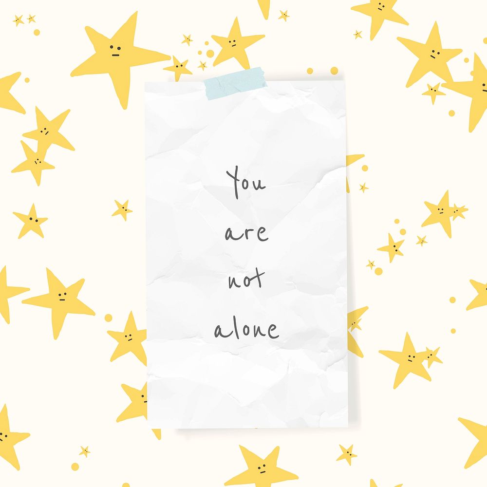Cheerful quote template vector with stars cute doodle drawings social media post