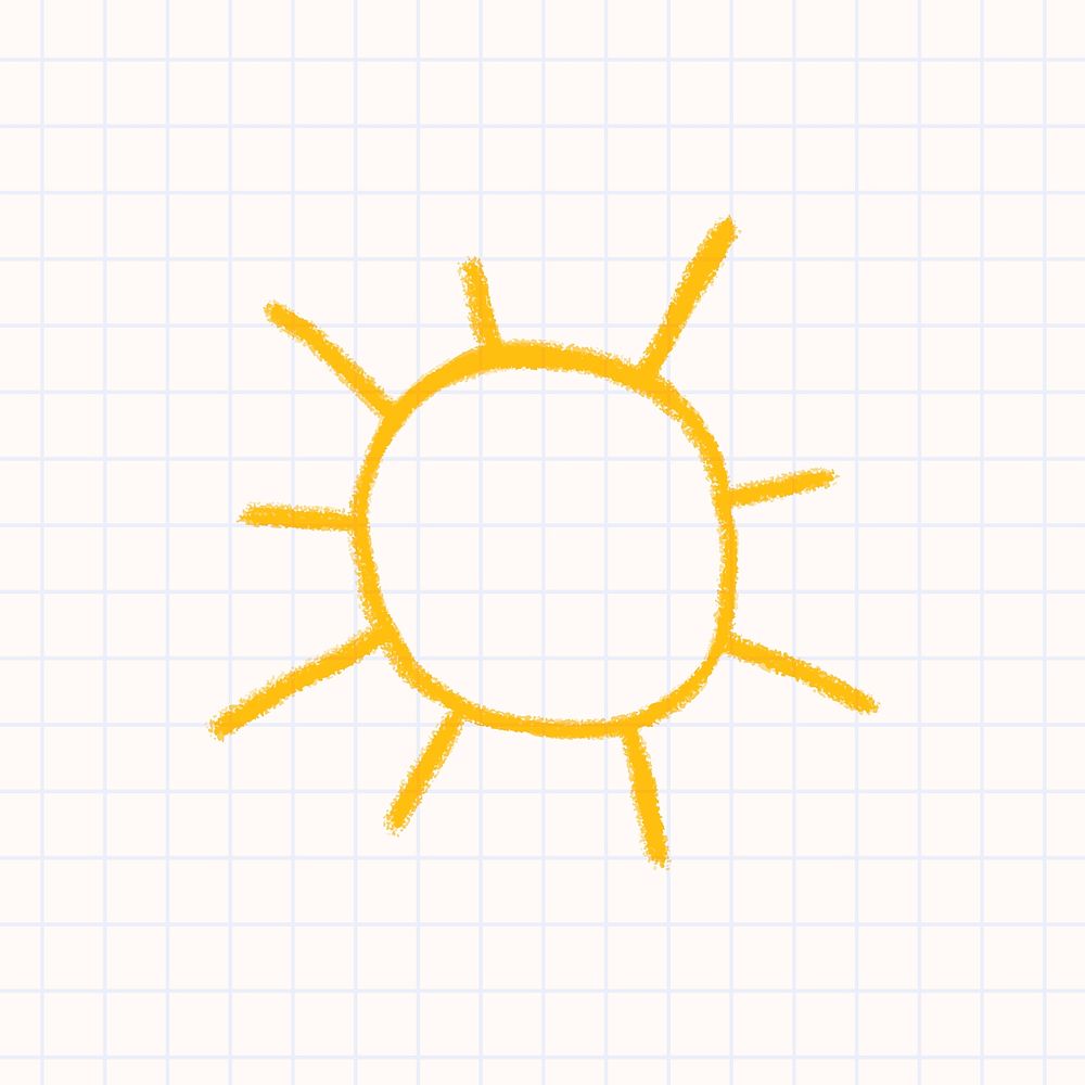 Sun weather sticker vector cute doodle for kids