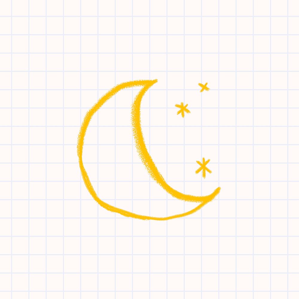 Cute moon diary sticker psd with little stars for kids