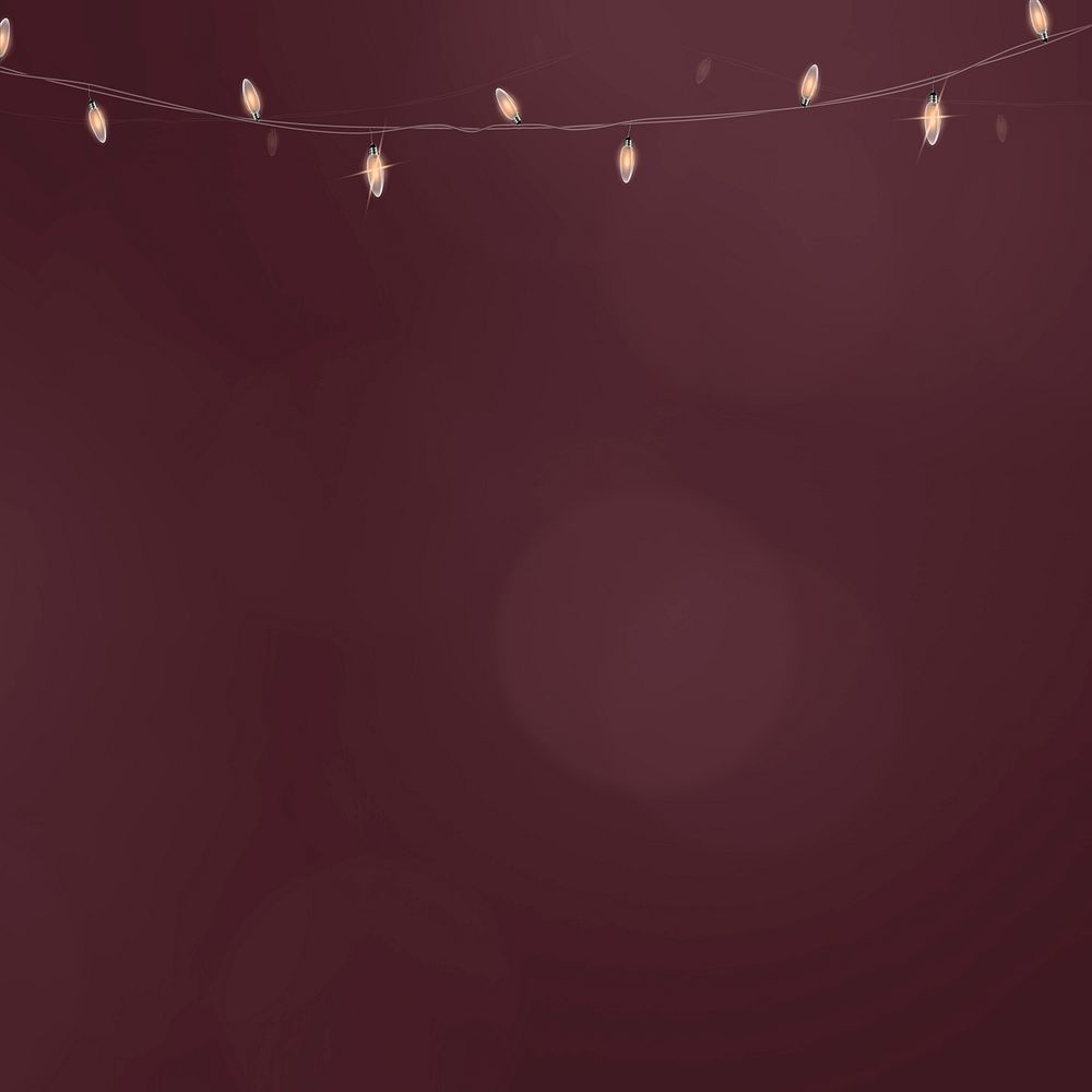 Bokeh background in red with glowing string lights