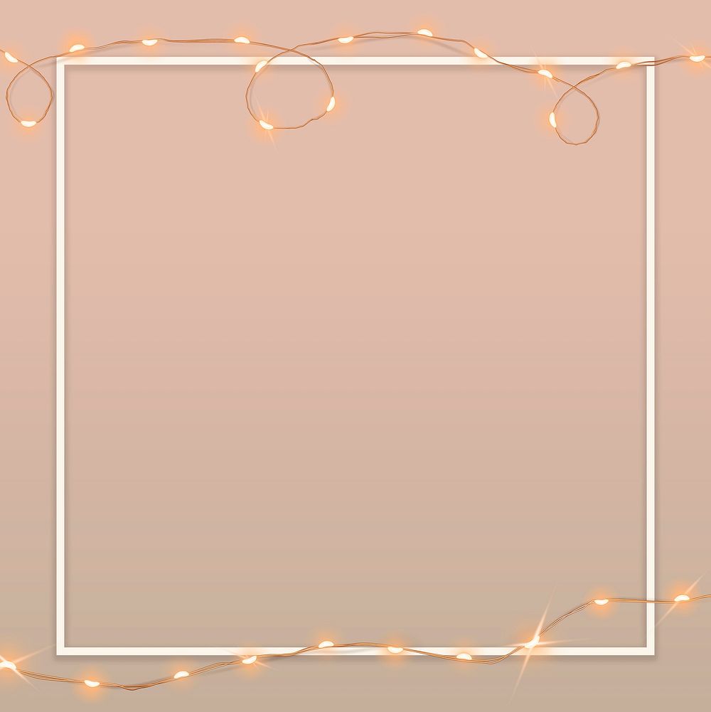 Wired lights border frame on pink background