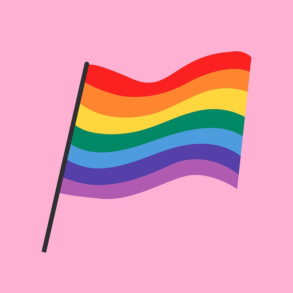 Rainbow flag psd for LGBTQ pride month concept