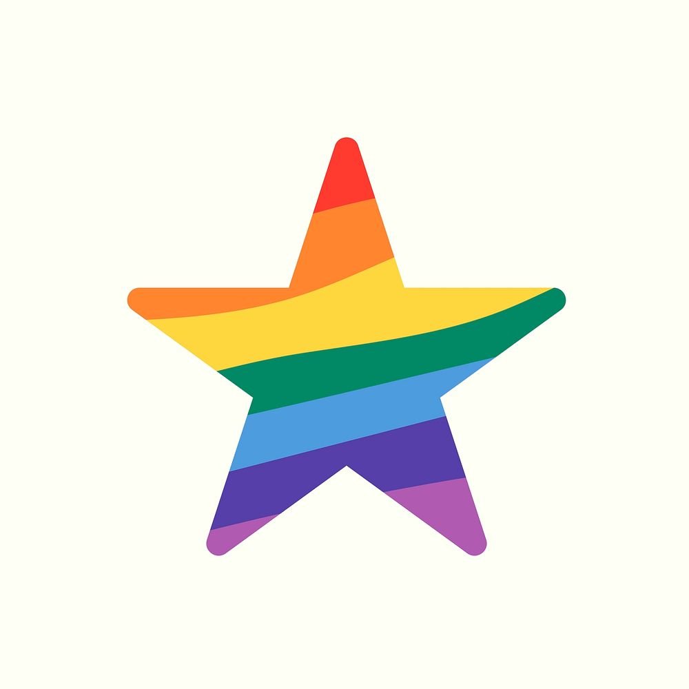 Rainbow star for LGBTQ pride month concept