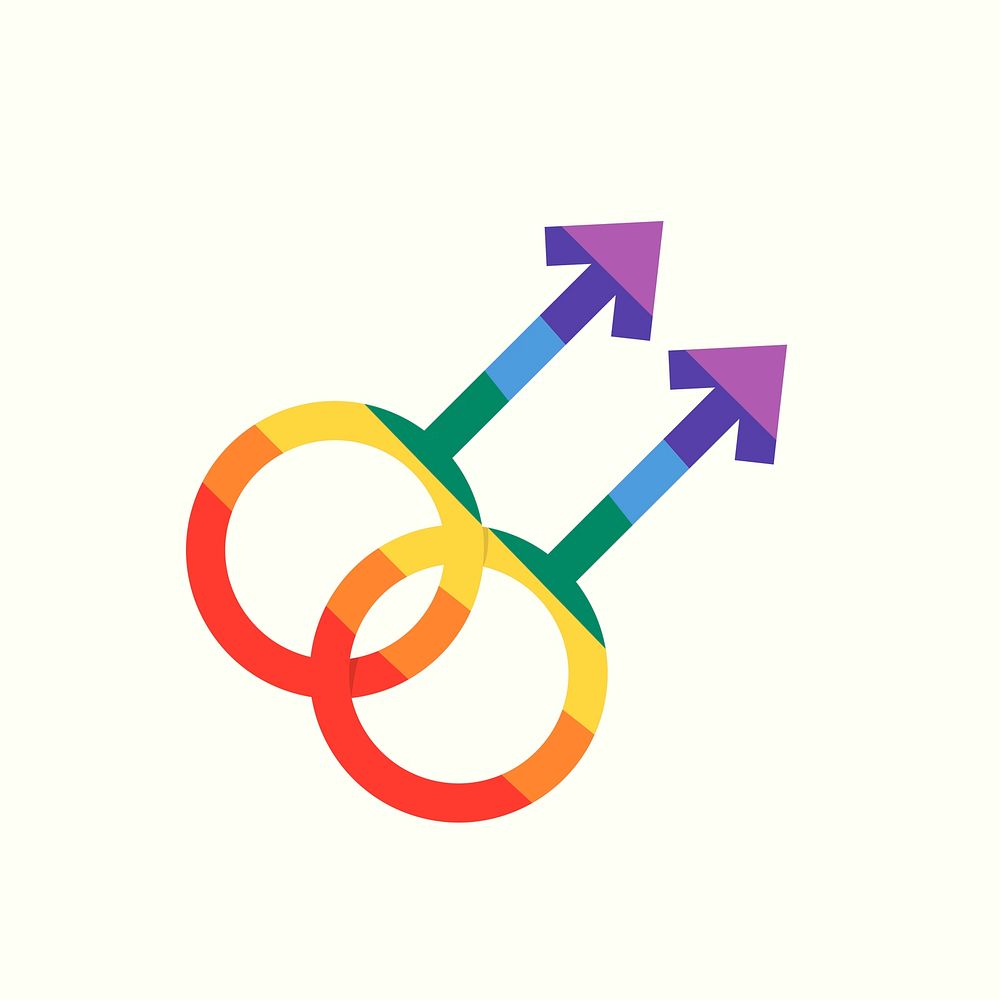 Gay symbol icon flat design for LGBTQ pride month