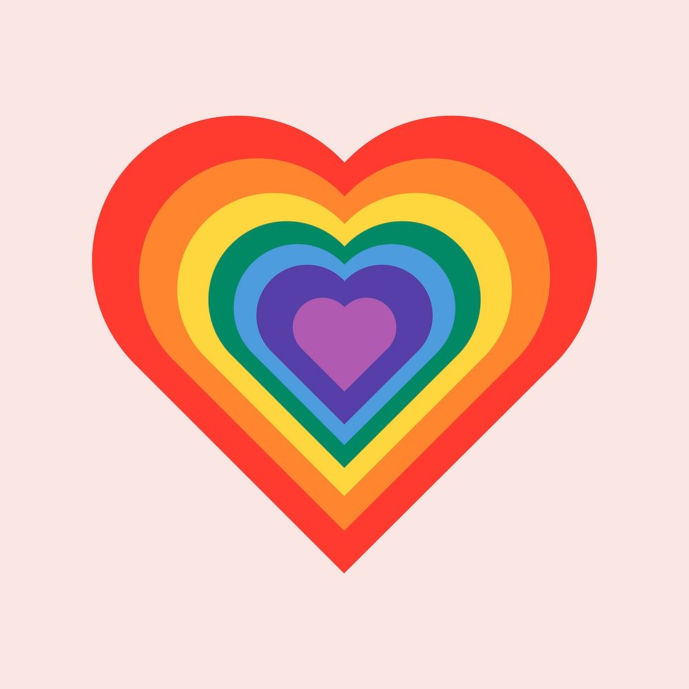 Rainbow heart for LGBTQ pride month concept