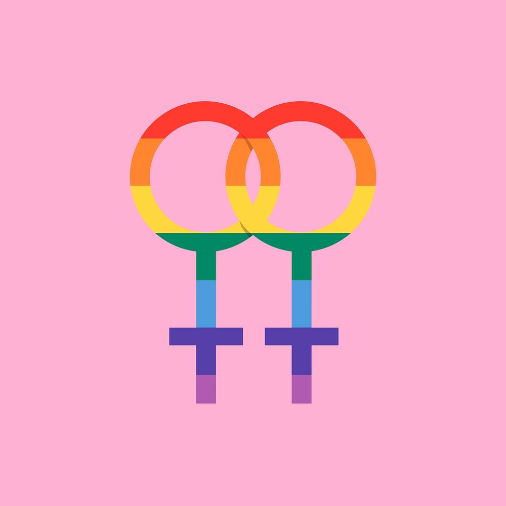 Lesbian symbol icon flat design for LGBTQ pride month