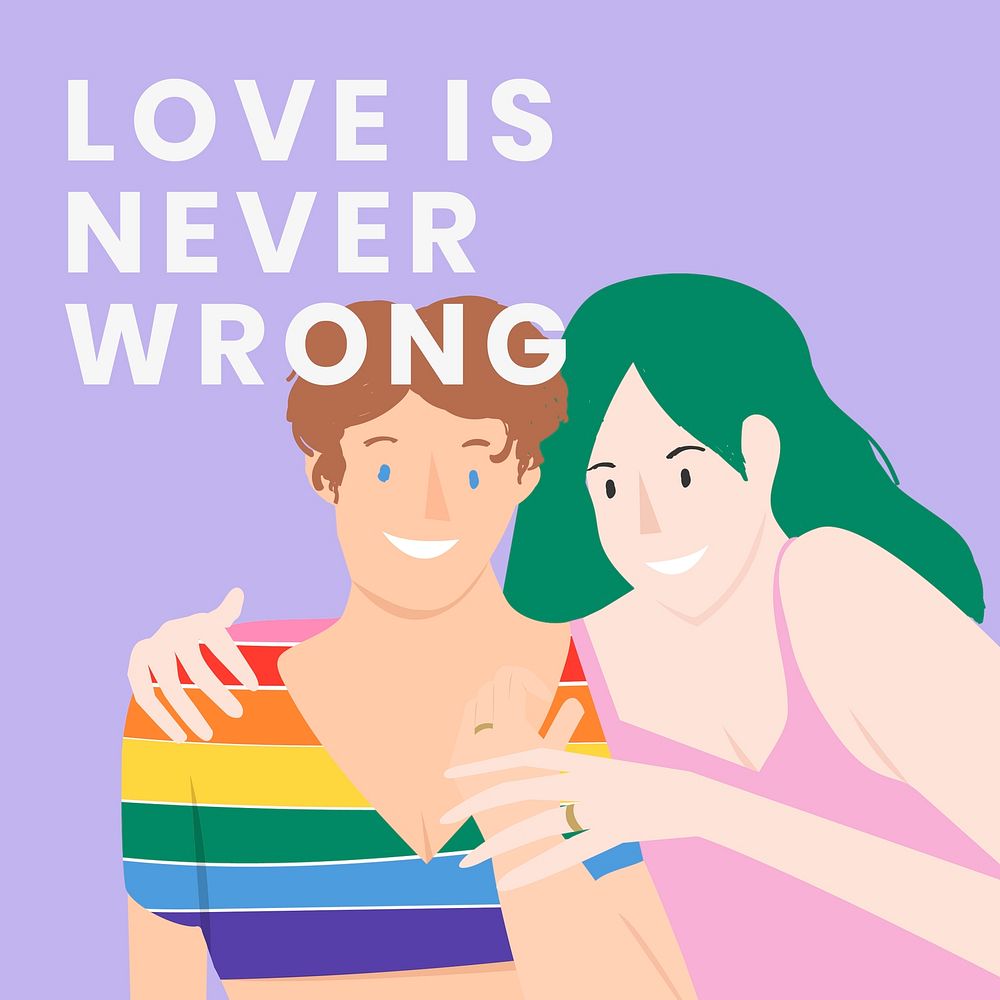 LGBTQ lesbian couple with love is never wrong