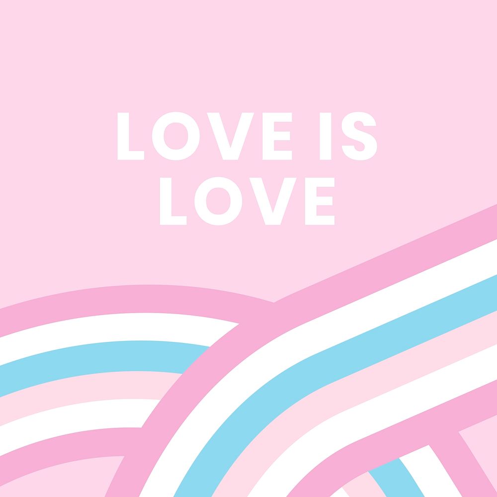Bigender flag with love is love text for LGBTQ pride month