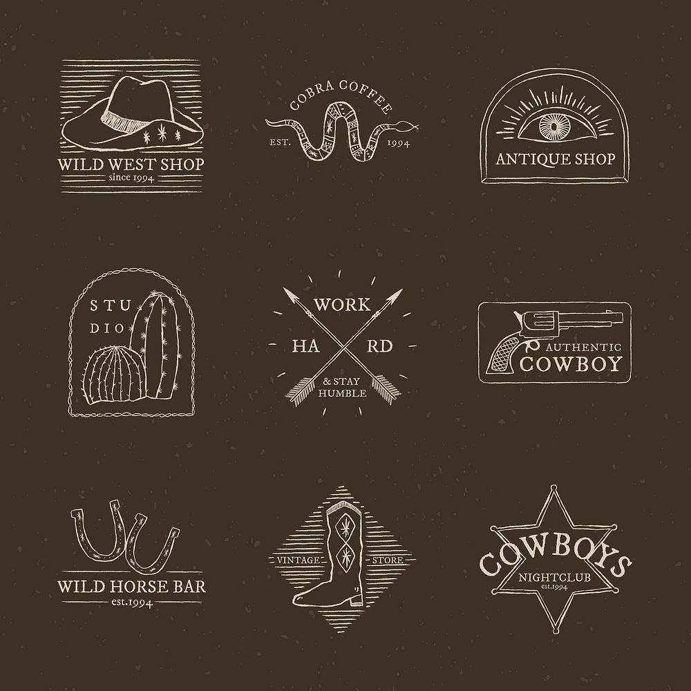 Cowboy themed logo collection