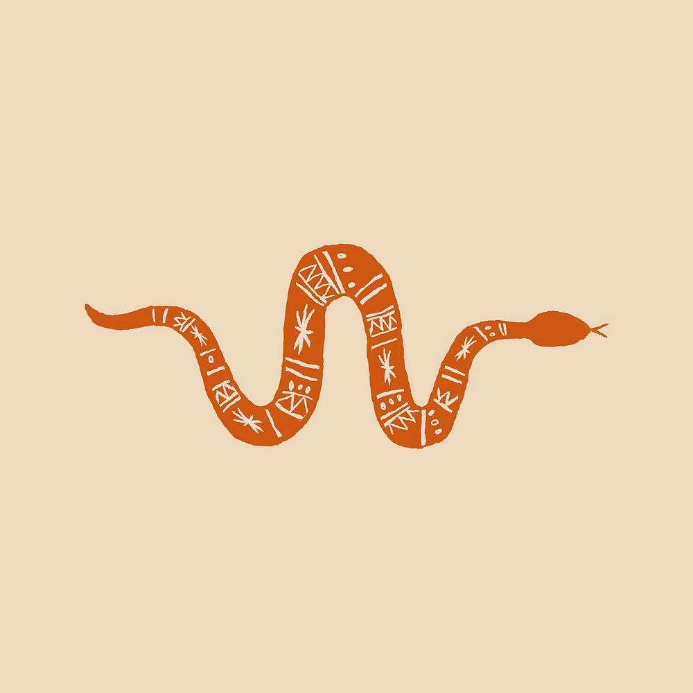 Snake logo hand drawn in cowboy theme