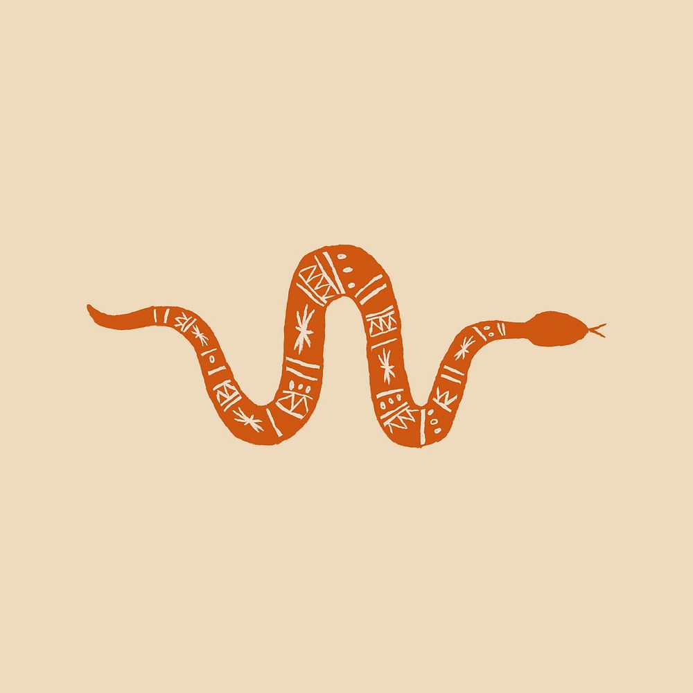 Snake logo psd hand drawn in cowboy theme