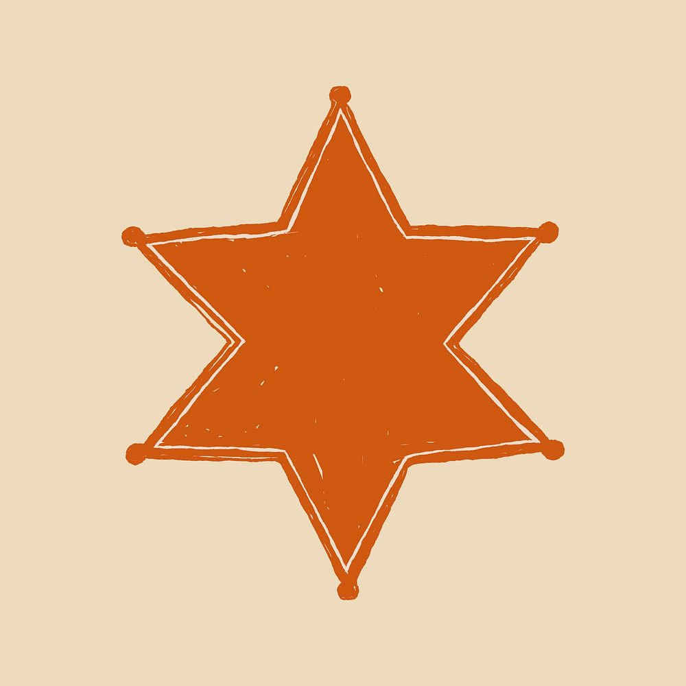 Sheriff badge logo vector in orange