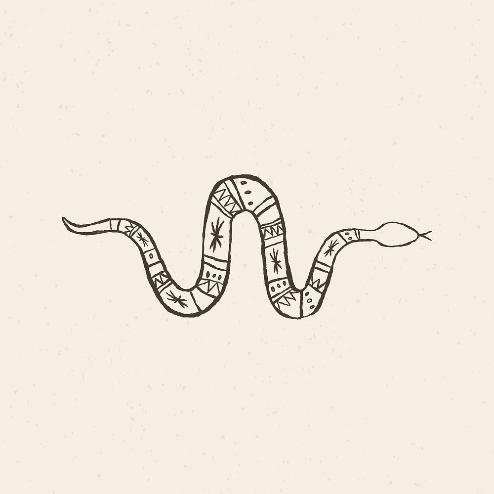 Snake logo vector on beige background