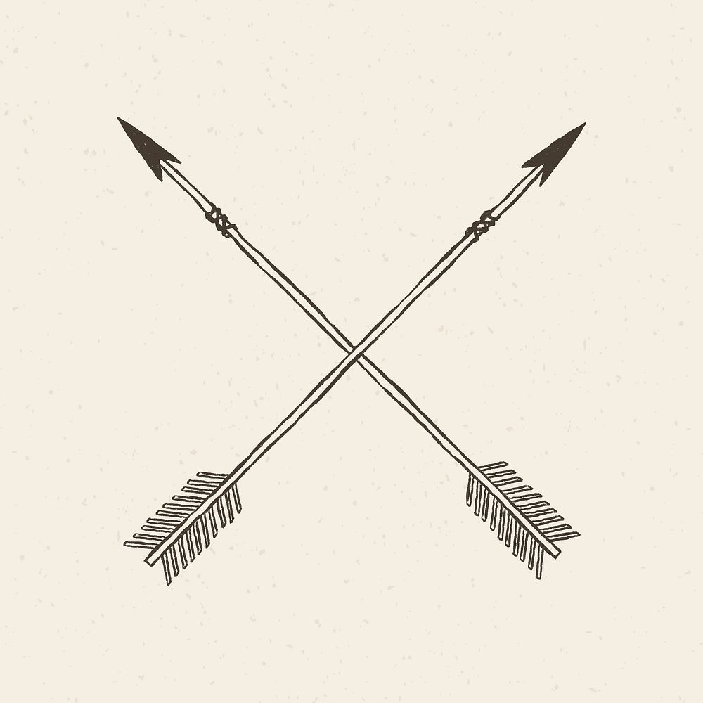 Crossed arrow logo hand drawn in vintage wild west theme