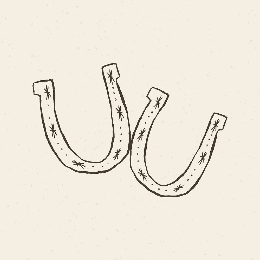 Horseshoe logo vector on beige background
