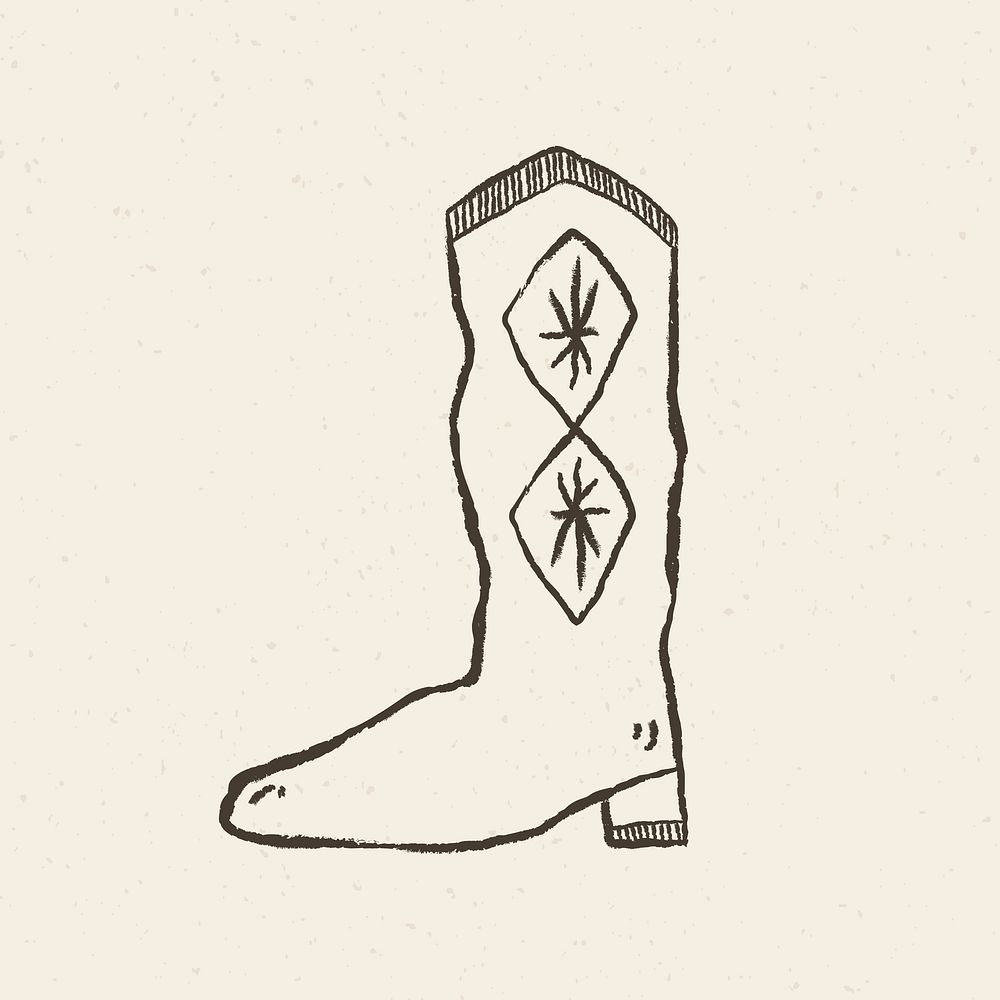 Rodeo boots psd logo hand drawn vintage theme