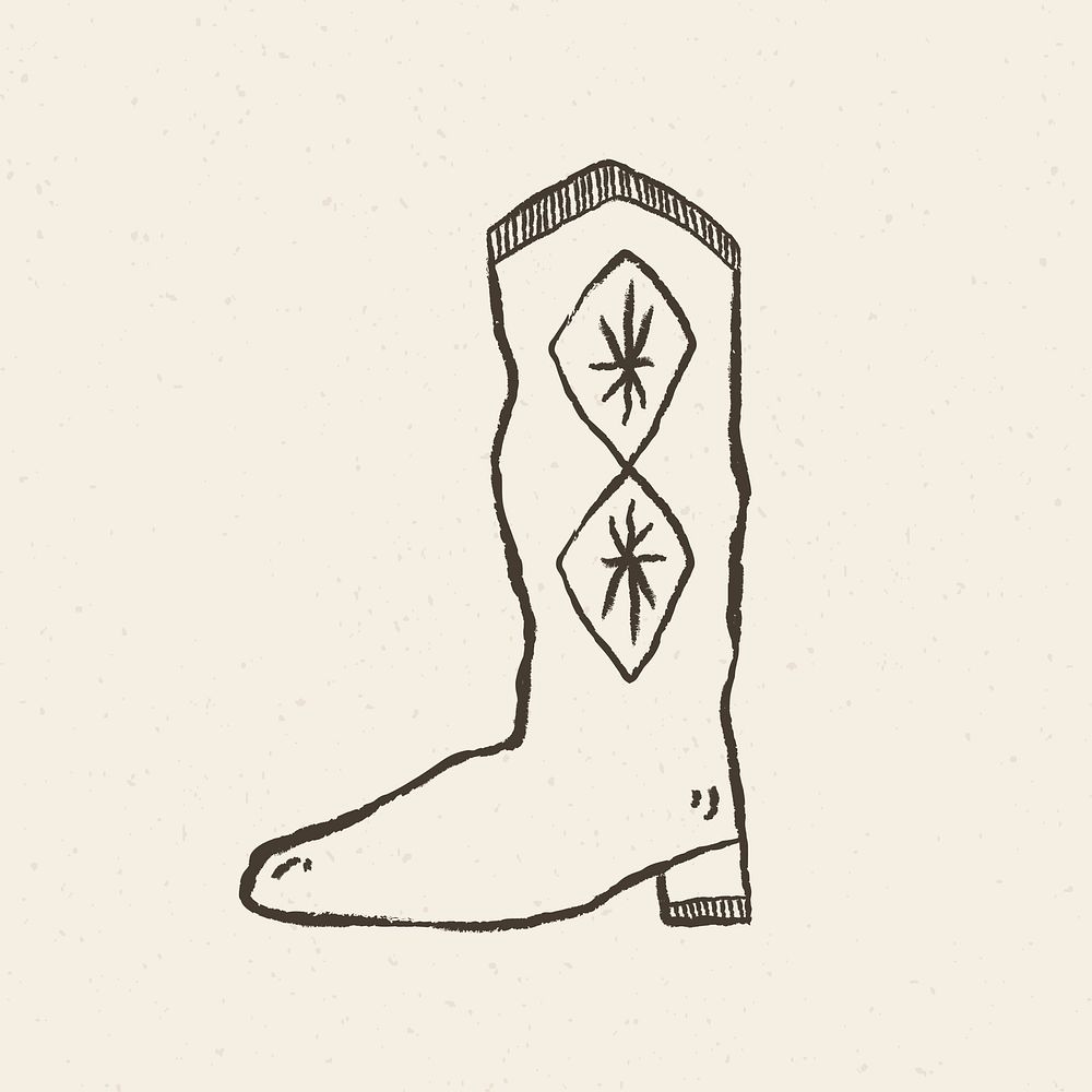 Rodeo boots logo vector on beige background 