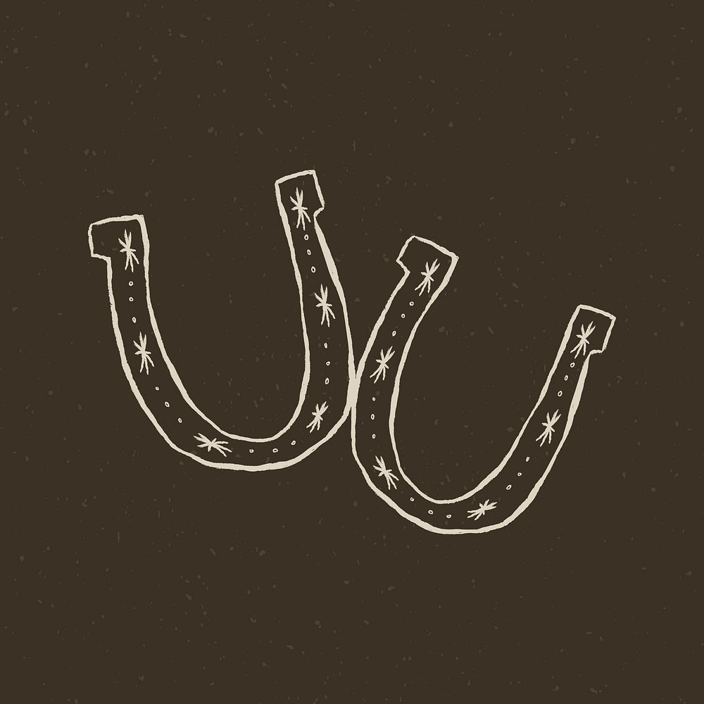Horseshoe logo vector logo on dark gray background