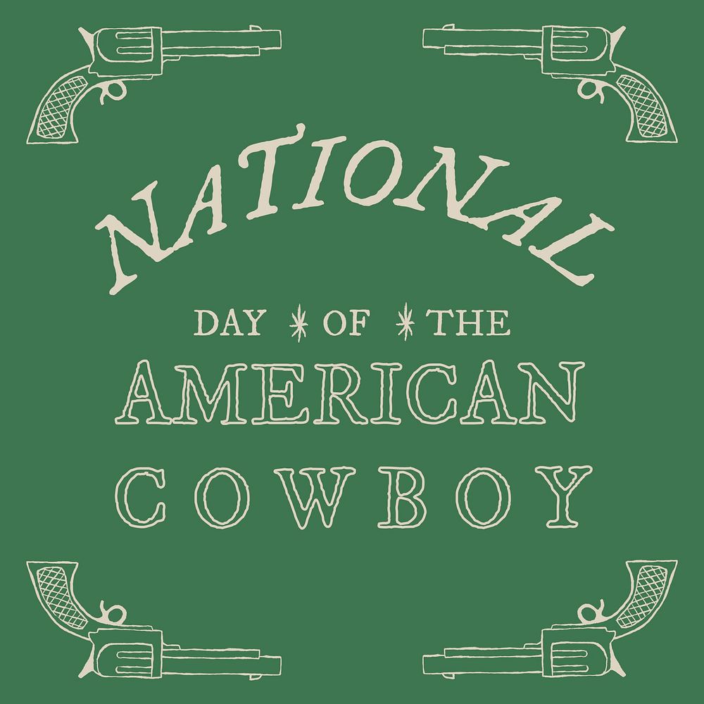 Wild west social media template vector with editable text, National Day of the Cowboy