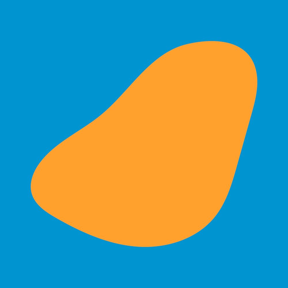 Orange irregular shape in abstract style