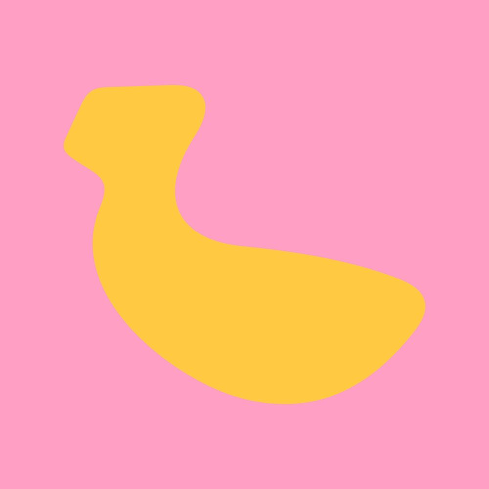 Yellow banana shape graphic in abstract style