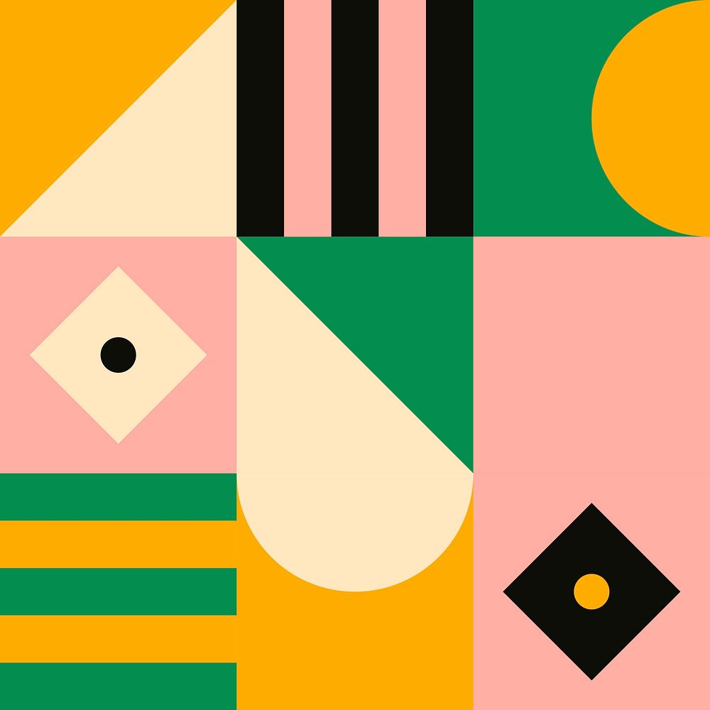 Bauhaus inspired seamless pattern illustration flat design