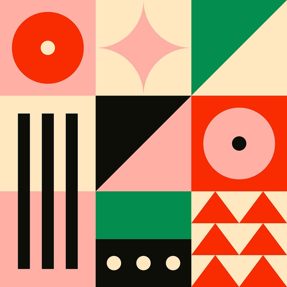 Bauhaus inspired seamless pattern illustration flat design