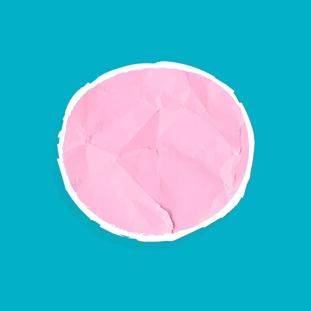 Pink ripped crumpled paper vector