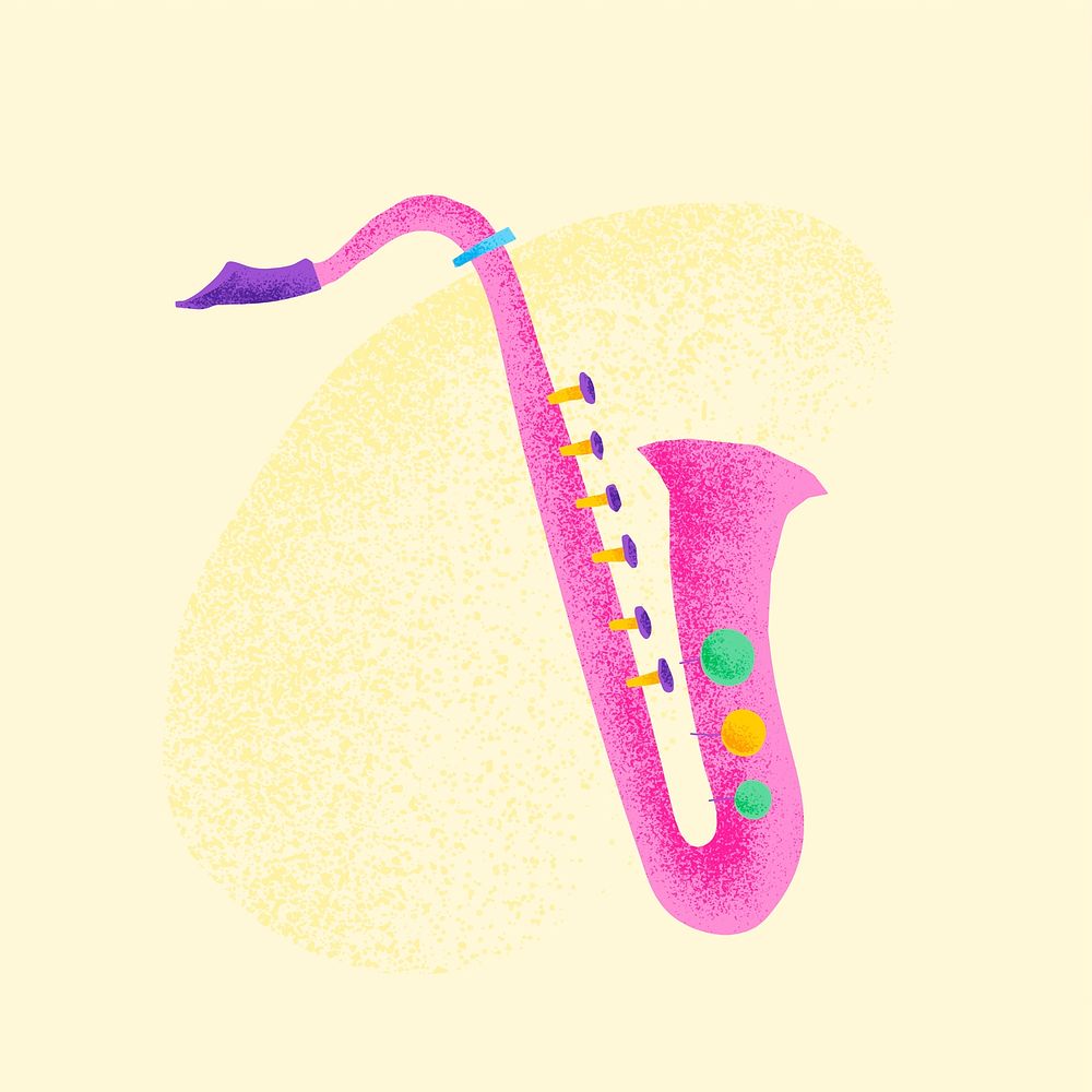 Pink saxophone musical instrument illustration