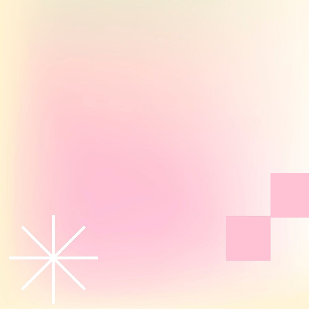 Pink pastel gradient background in abstract memphis style with retro border