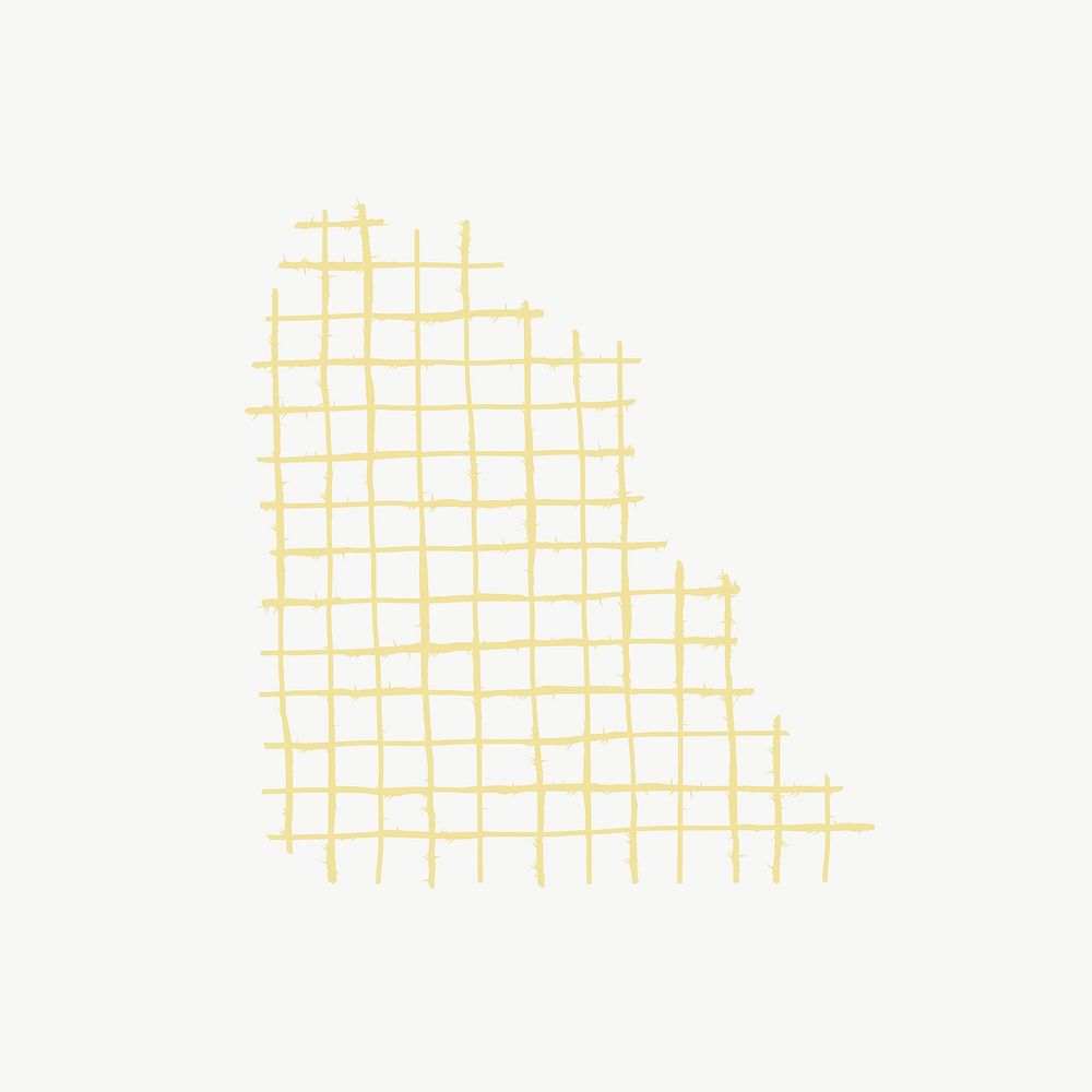Yellow abstract grid vector in doodle style