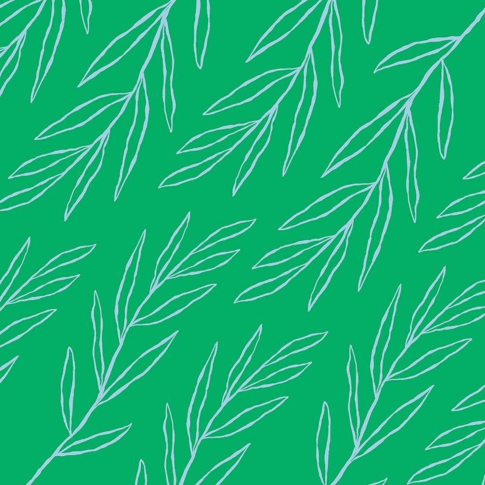 Blue eucalyptus leaf pattern on green botanical background