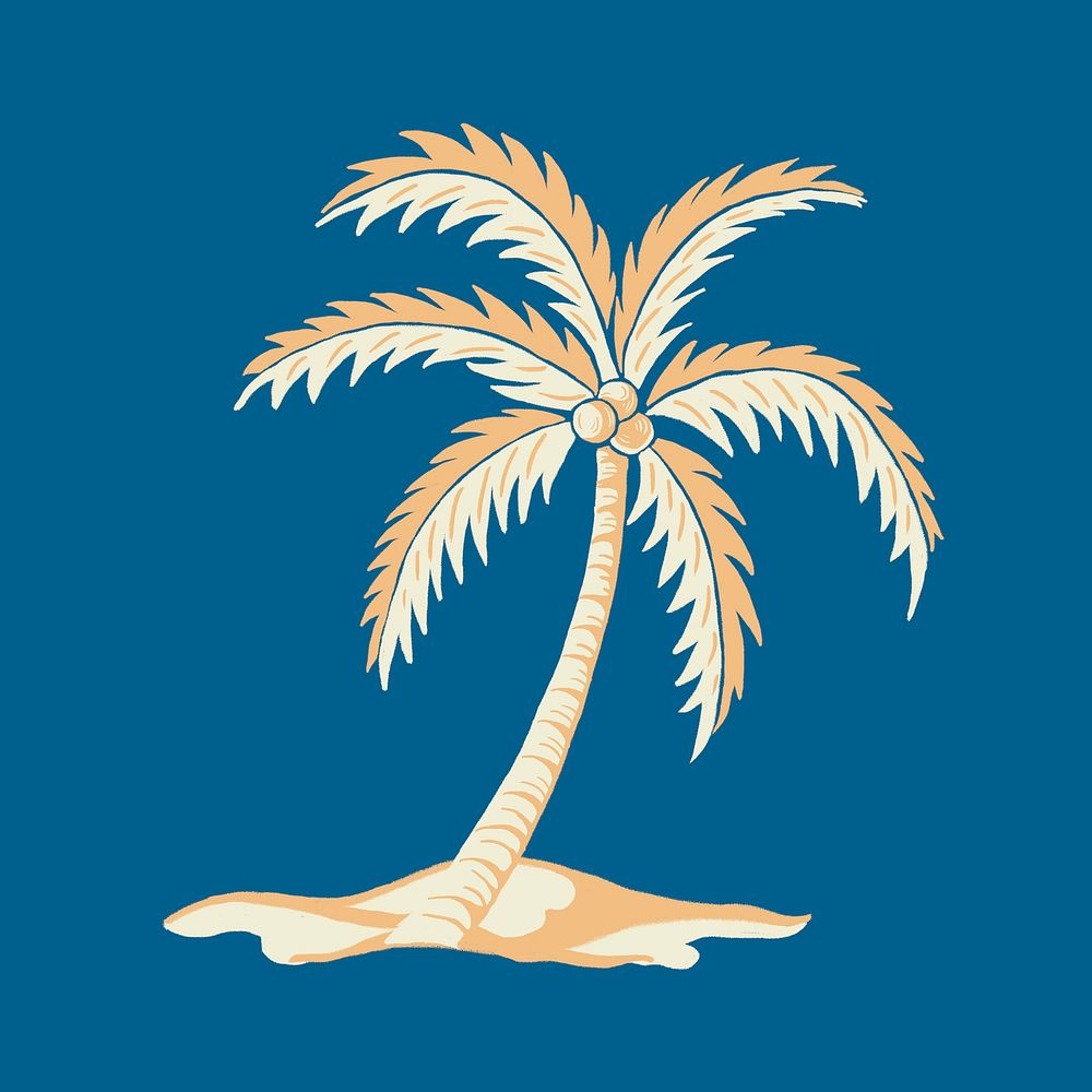 Tropical coconut tree summer illustration
