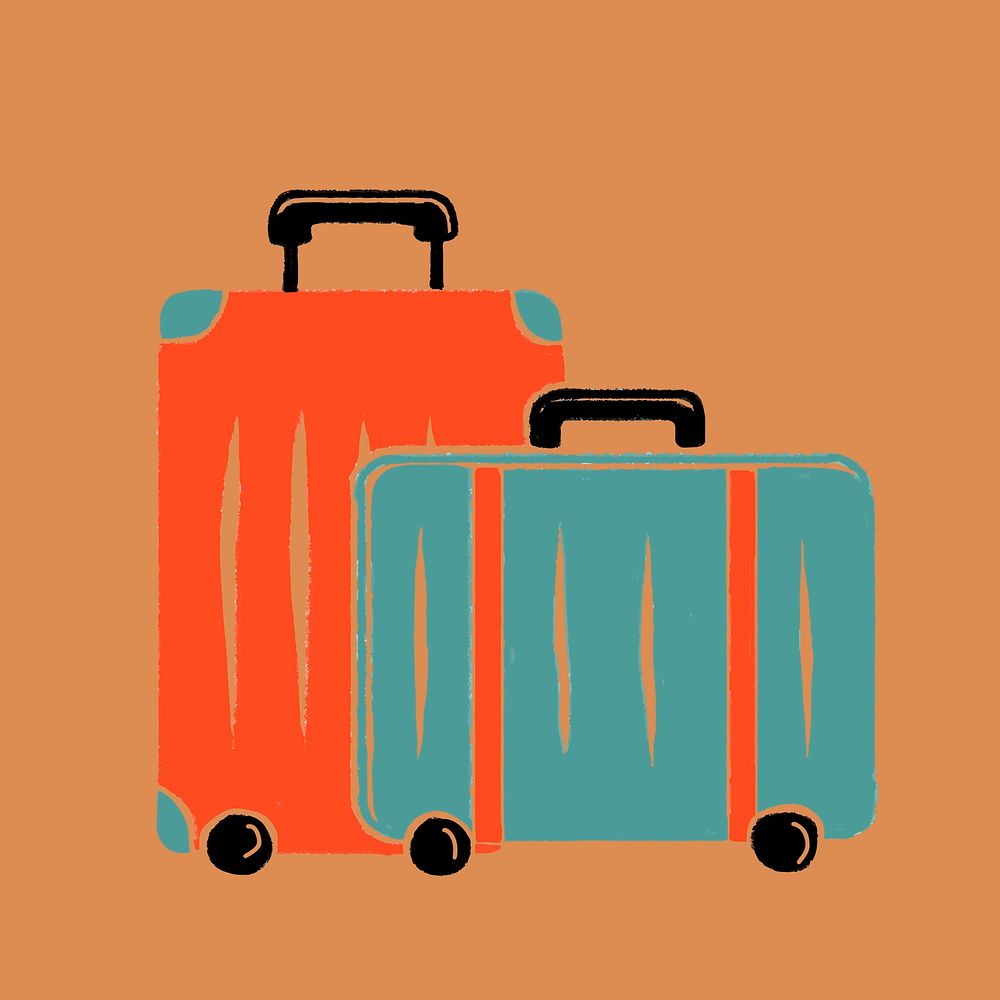 Luggages vector cute object sticker