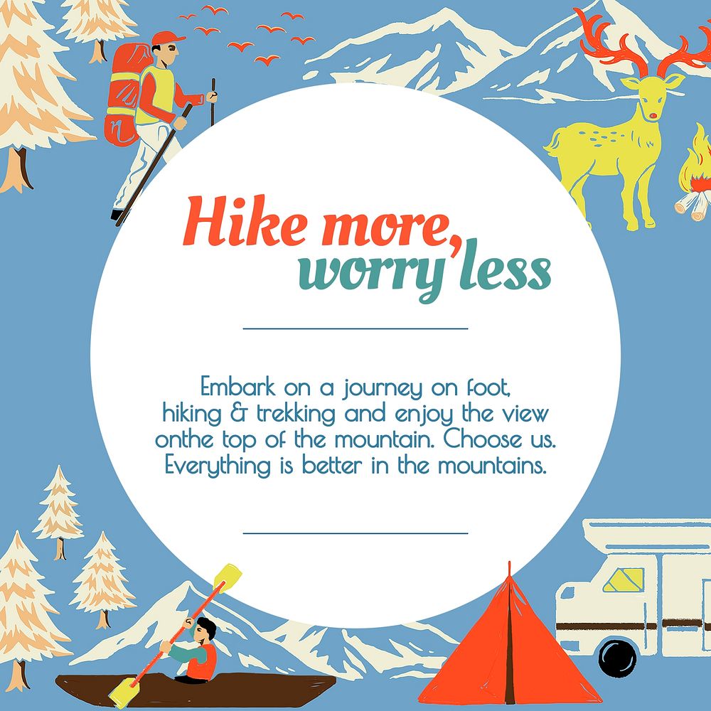 Escape hiking trip template psd holiday camping banner