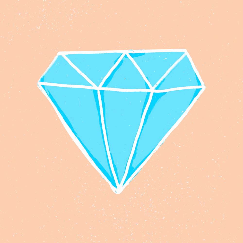 Hand drawn diamond element cute sticker