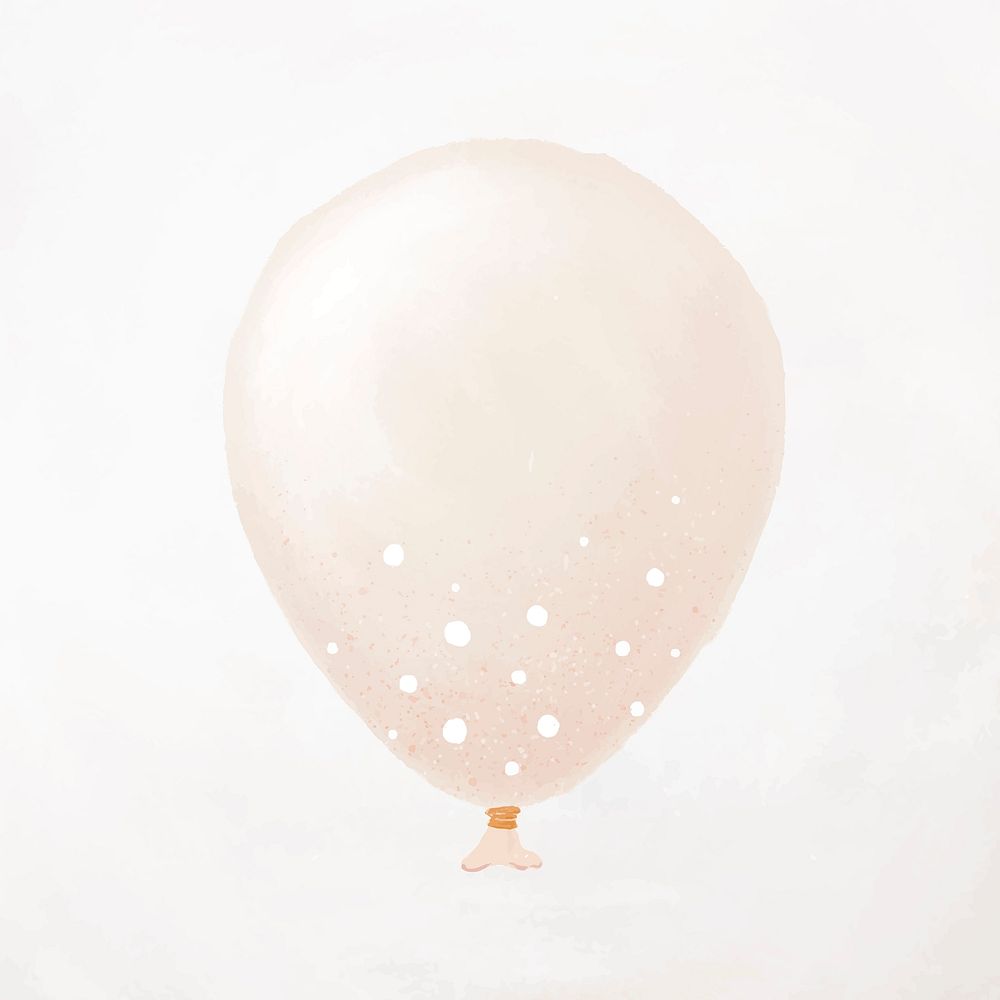 White party balloon element with white dots